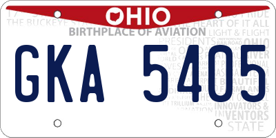 OH license plate GKA5405