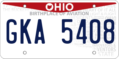 OH license plate GKA5408