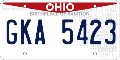 OH license plate GKA5423