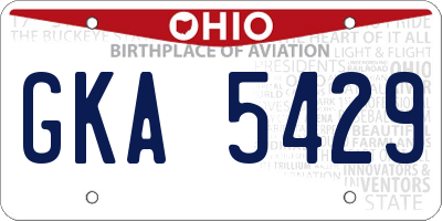 OH license plate GKA5429