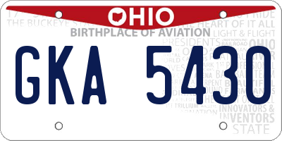 OH license plate GKA5430
