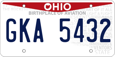 OH license plate GKA5432