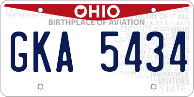 OH license plate GKA5434
