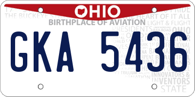 OH license plate GKA5436