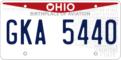 OH license plate GKA5440