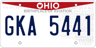 OH license plate GKA5441