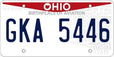 OH license plate GKA5446