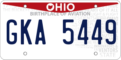 OH license plate GKA5449