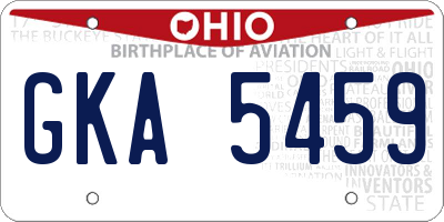 OH license plate GKA5459