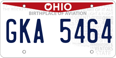 OH license plate GKA5464