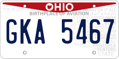 OH license plate GKA5467