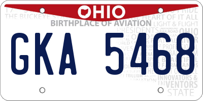 OH license plate GKA5468