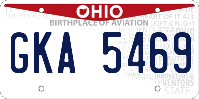 OH license plate GKA5469