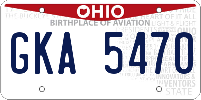 OH license plate GKA5470
