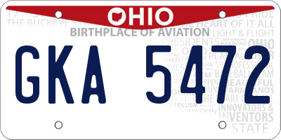 OH license plate GKA5472