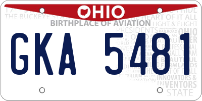 OH license plate GKA5481