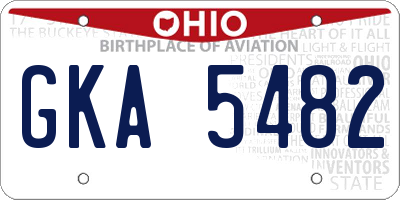 OH license plate GKA5482