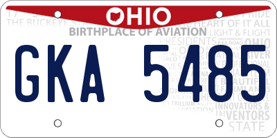 OH license plate GKA5485