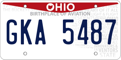 OH license plate GKA5487