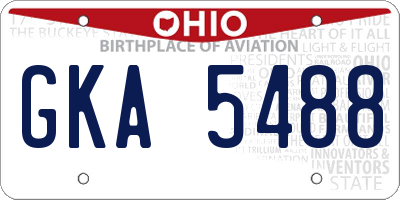 OH license plate GKA5488