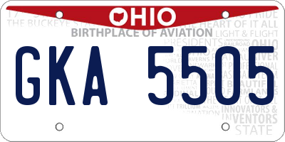 OH license plate GKA5505