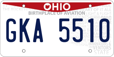 OH license plate GKA5510