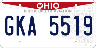 OH license plate GKA5519