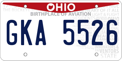 OH license plate GKA5526