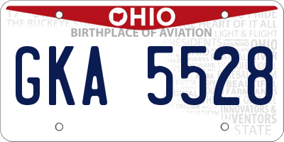 OH license plate GKA5528