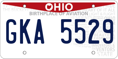 OH license plate GKA5529