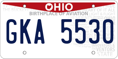 OH license plate GKA5530