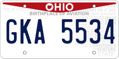 OH license plate GKA5534