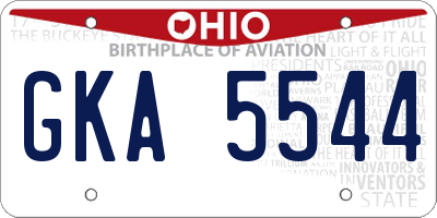 OH license plate GKA5544