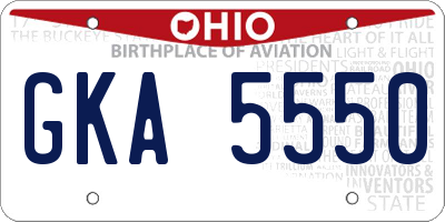 OH license plate GKA5550