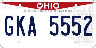 OH license plate GKA5552