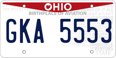 OH license plate GKA5553