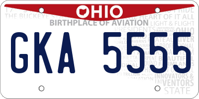 OH license plate GKA5555