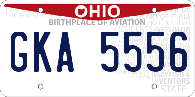 OH license plate GKA5556
