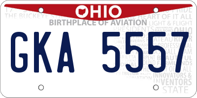 OH license plate GKA5557