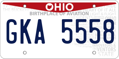 OH license plate GKA5558