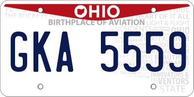OH license plate GKA5559