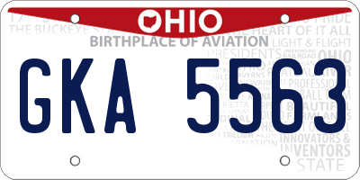 OH license plate GKA5563