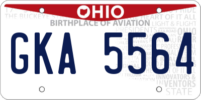 OH license plate GKA5564