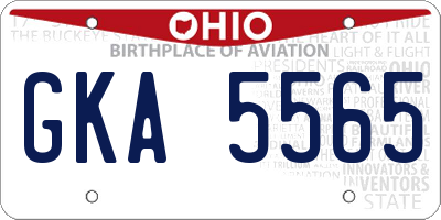 OH license plate GKA5565