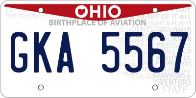 OH license plate GKA5567