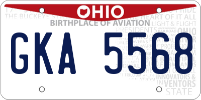 OH license plate GKA5568