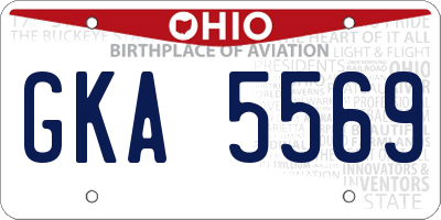 OH license plate GKA5569