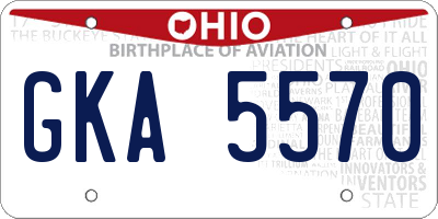 OH license plate GKA5570