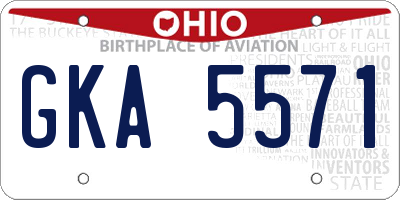 OH license plate GKA5571