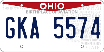 OH license plate GKA5574